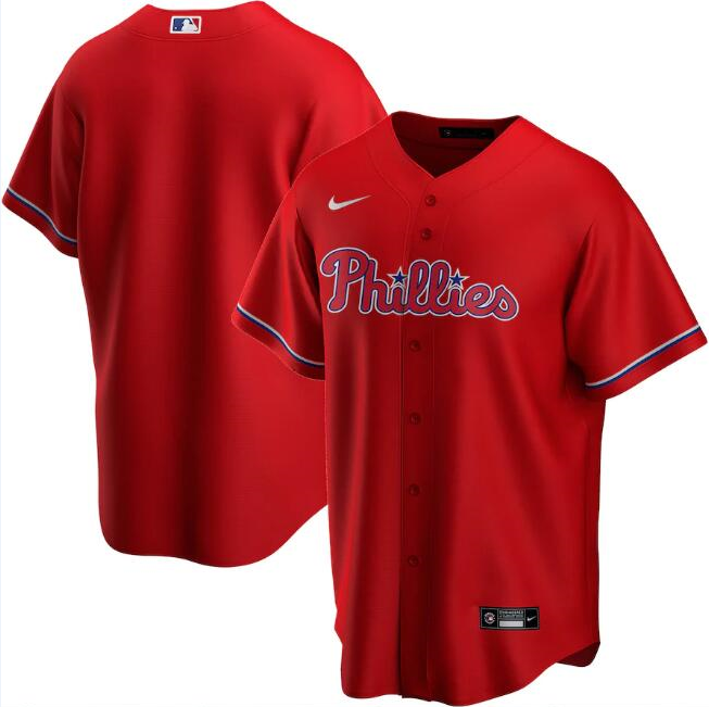 Men's Philadelphia Phillies Blank Red Cool Base Stitched Jersey